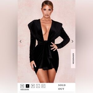 House of CB - Black Deep Plunge Dress